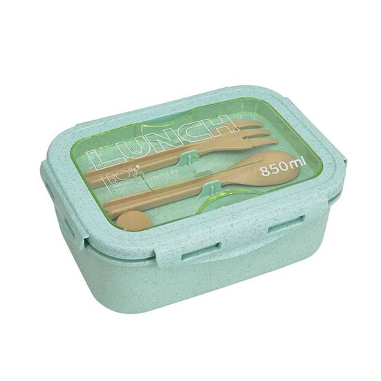 Bento Box Удобная организация Четырехсторонняя защелка Полезные два отделения Еда со столовой посудой Школьные принадлежности