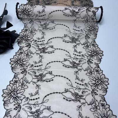 1м х 23см Тюль Вышивка Кружево, Цветочная Вышивка Сетка Кружево для Платья, Нижнего Белья, Бюстгальтера, Трусов, Одежды и Шитья