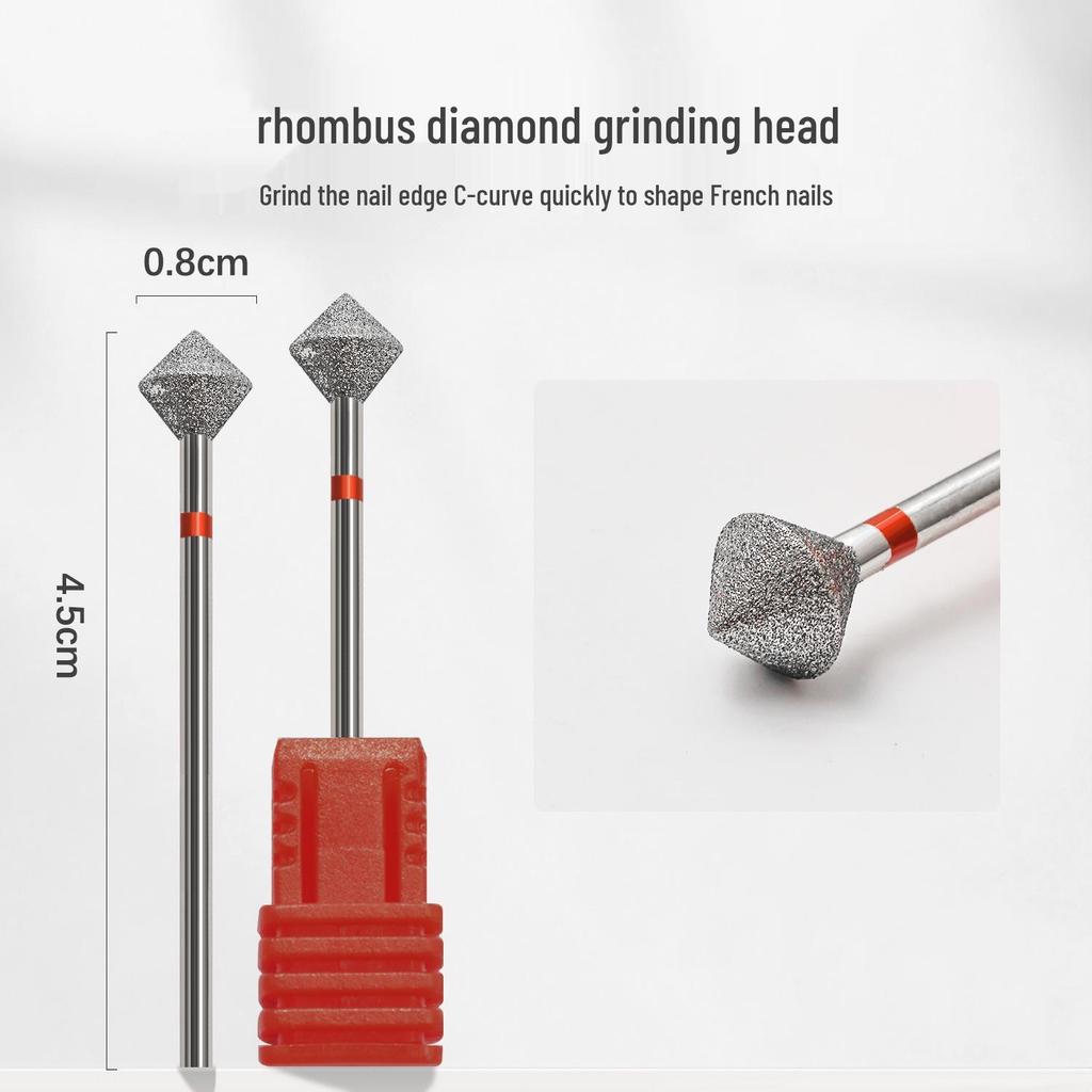Diamond Rhombus Nail Grinding Head Shaping Tool