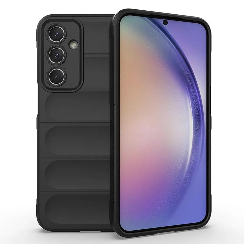 Гибкий силиконовый чехол с эффектом кожи для Samsung Galaxy A56 A36 A26 A16 5G Чехол Противоударный Fundas Coque