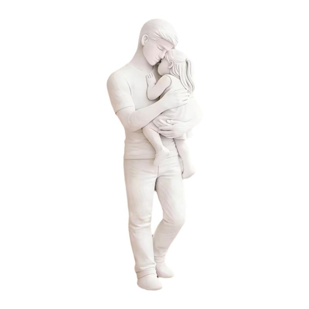 3D Printed Father and Girl Statues Standing Nordic-Style Ornaments Father's Day