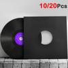 10/20Pcs Vinyl Record Protective Covers 12 Inch Matte Black Kraft Paper Record Jackets 350gsm Thick Cardboard Record Sleeves