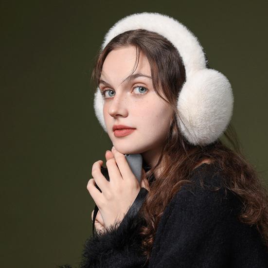 Зимние наушники из искусственного кроличьего меха для девочек, милые однотонные теплые наушники, уличные теплые наушники, складные мягкие пушистые чехлы для ушей