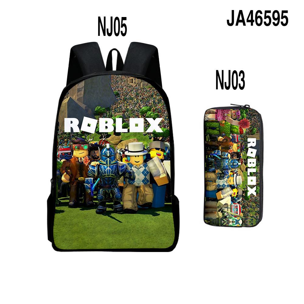 Двухсекционный набор Roblox, Школьная сумка для начальной и средней школы, Детский рюкзак, Рюкзак с мультяшным персонажем.