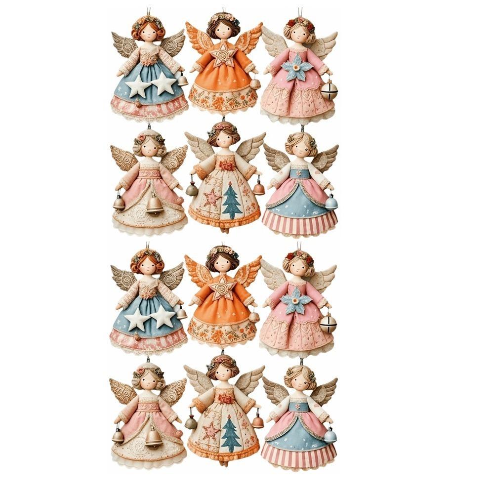 12pcs 2D Flat Christmas Hanging Colorful Design Home Decor Christmas Gift Giving
