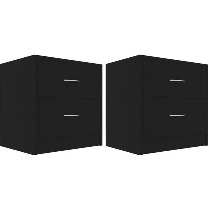 VidaXL Tables de chevet 2 pcs Noir 40 x 30 x 40 cm Aggloméré