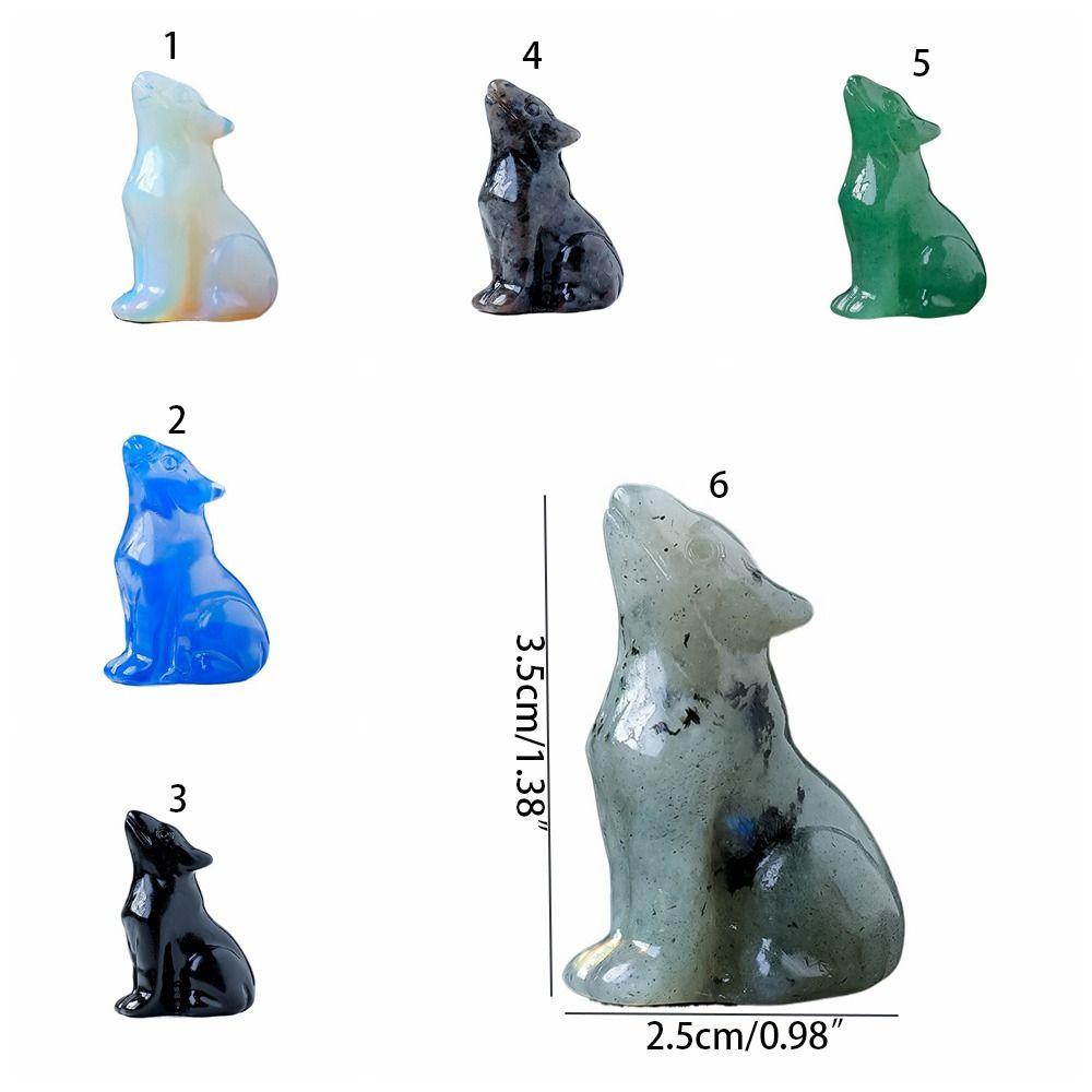 Natural Crystal Little Wolf Crafts Animal Ornament Multi-purpose Crystal Wolf Statue Home Decor