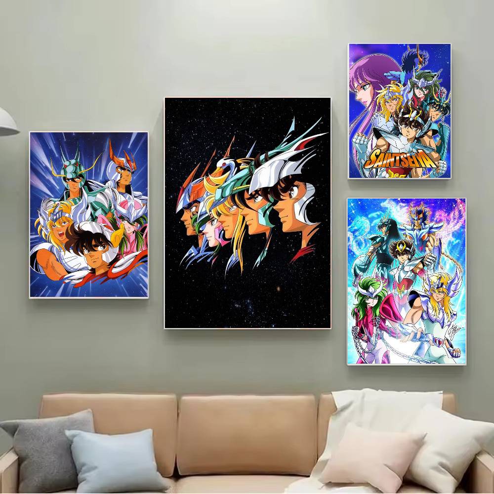 1PC Classic anime S-Saint S-seiya Poster Self-adhesive Art Waterproof Paper Sticker Coffee House Bar Room Wall Decor