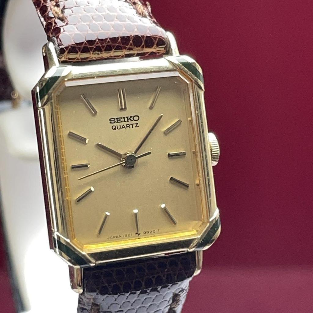 [USED] 90s SEIKO QUARTZ Watch, Battery Replaced, Made In Japan, SGP Square Case