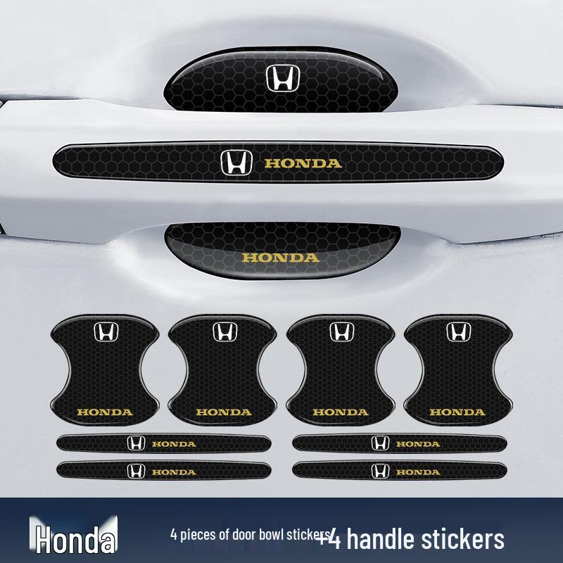 Защитная светоотражающая ромбовидная наклейка на дверную ручку автомобиля - Защита от столкновений и царапин, Черная