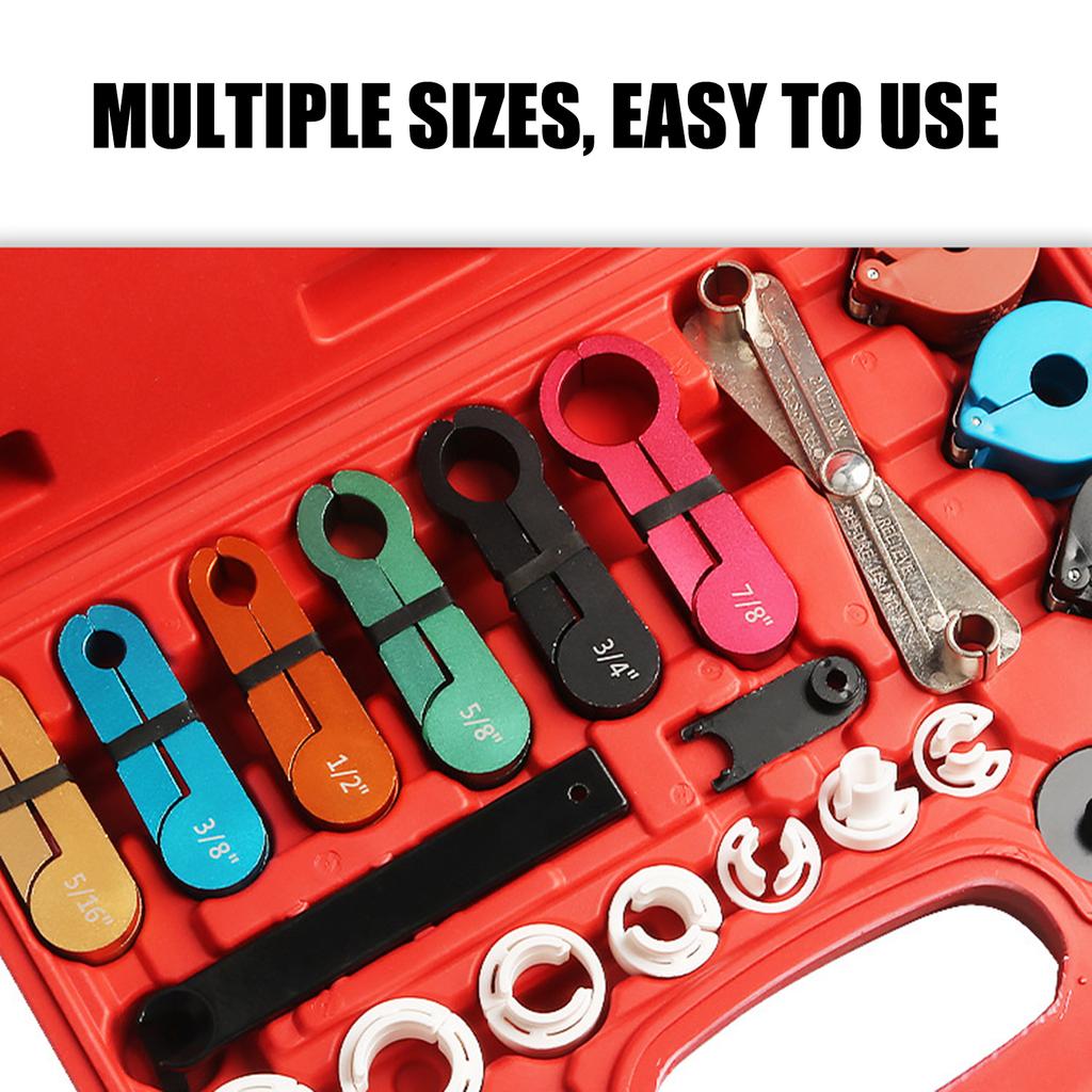 Premium 24Pcs Auto AC System Service Tool Set Ergonomic Handle Quick Disconnect Tool For Oil Line Removal