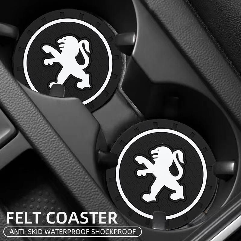 Valve Stem 2Pcs Car Silicone Non-Slip Pad Interior Cup Holder Coaster For Peugeot 5008 408 308 Landtrek 208 2008 3008 Rifter 508