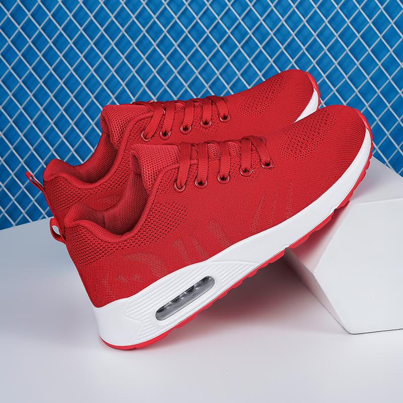 Women’s Black Running Sneakers Casual Red Sport Shoes White Walking Jogging Shoes Over Sized