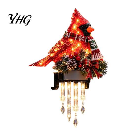 Winter Home Entrance Decorations Glow Snowman Icicle Light Decor, Christmas Outdoor Decorations, Hanging Illuminated Holiday Figurine LED Lights