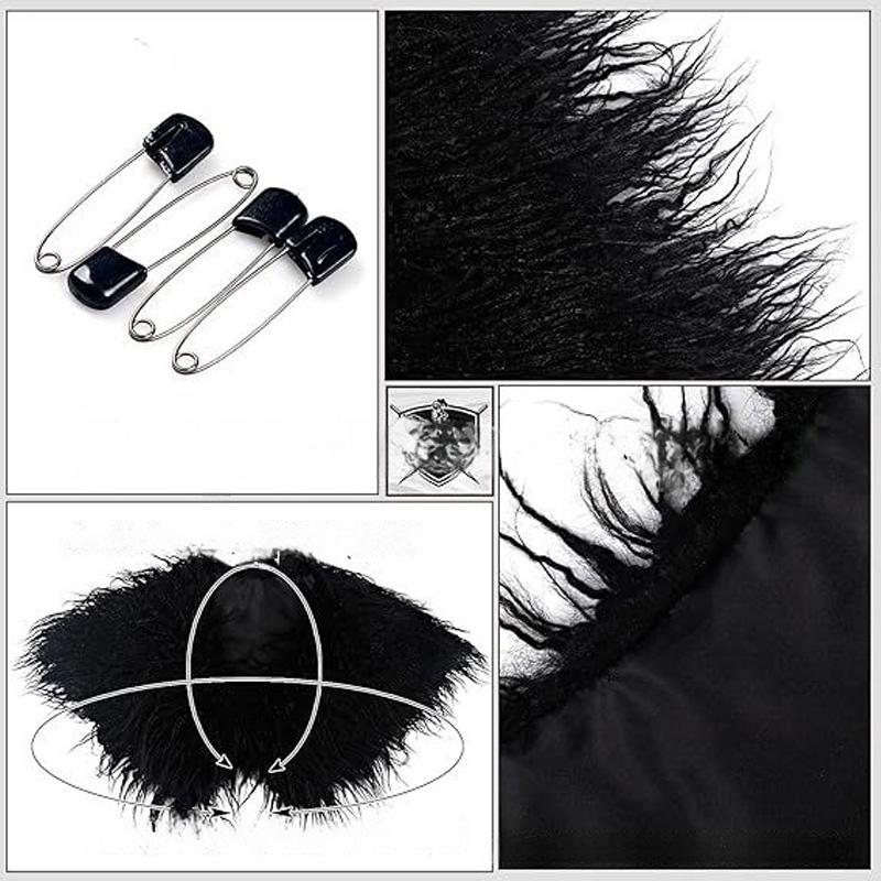 1Pc Viking Shawl Stage Performance Halloween Role Play Shoulder Wrap Medieval Warrior Collar Faux Fur Men Cape