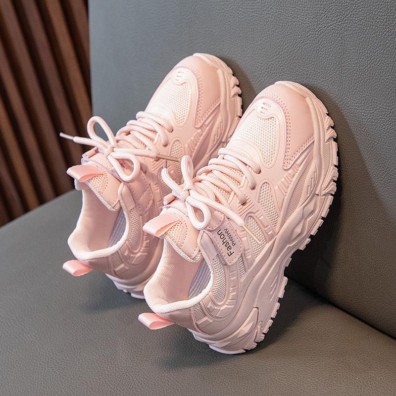 Обувь для девочек, весенняя детская спортивная обувь, сетчатая дышащая обувь для маленьких девочек, нескользящая повседневная обувь для бега для мальчиков