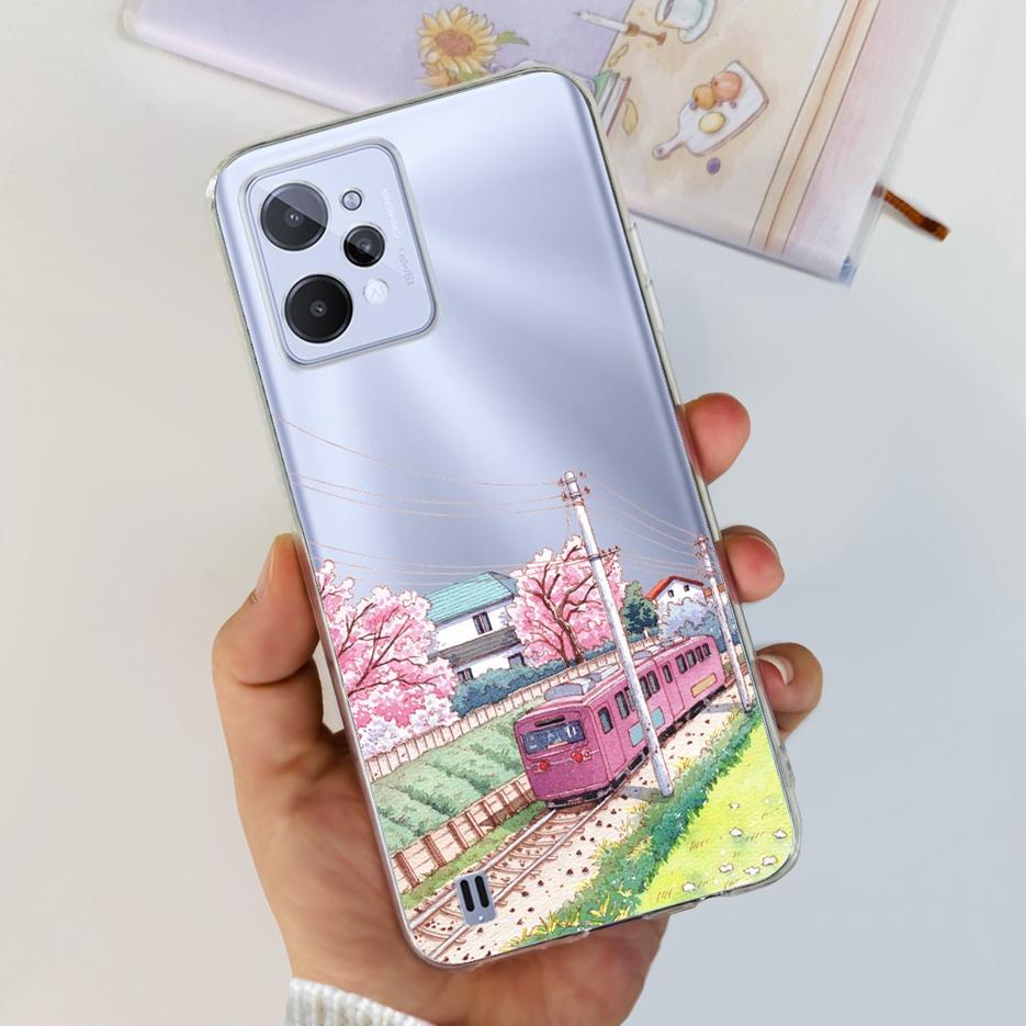 Чехол для Realme C31 RMX3501 Новая Модная Расписная Крышка Мягкий Тонкий Чехол для Телефона Для Realme C31 C 31 RealmeC31 Задняя Крышка Fundas Coque