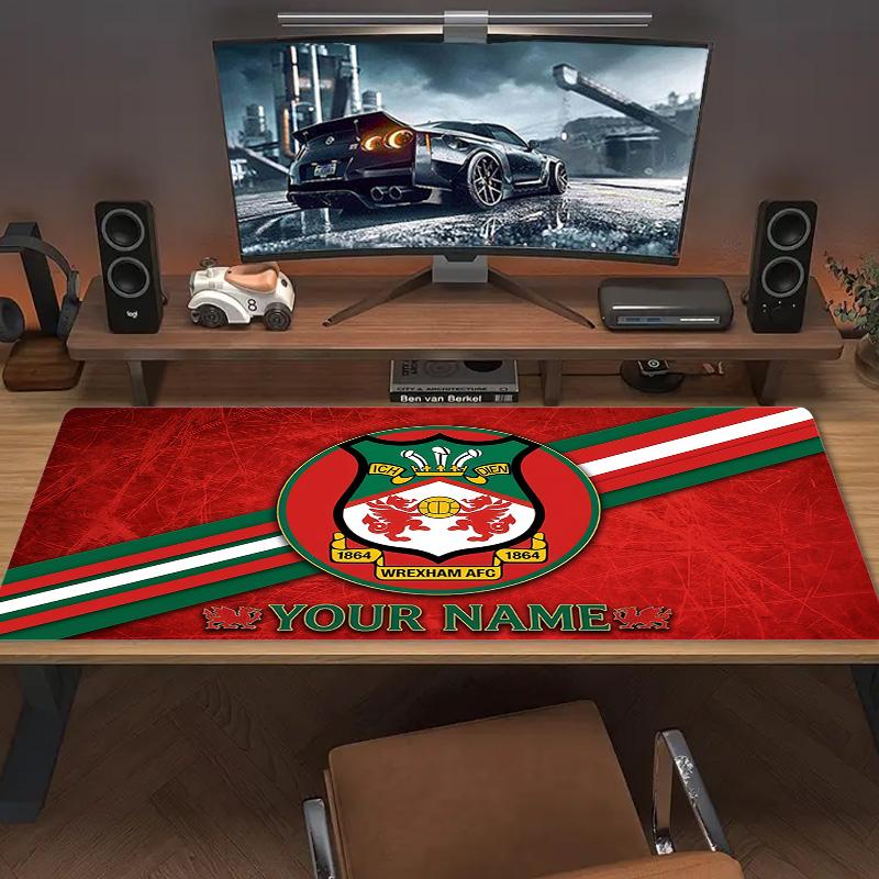 Custom Name Wrexham AFC Print Cushion Non-slip Laptop Tablet Big Mousepad XXL Mat Mini PC Playmat With Lock edge