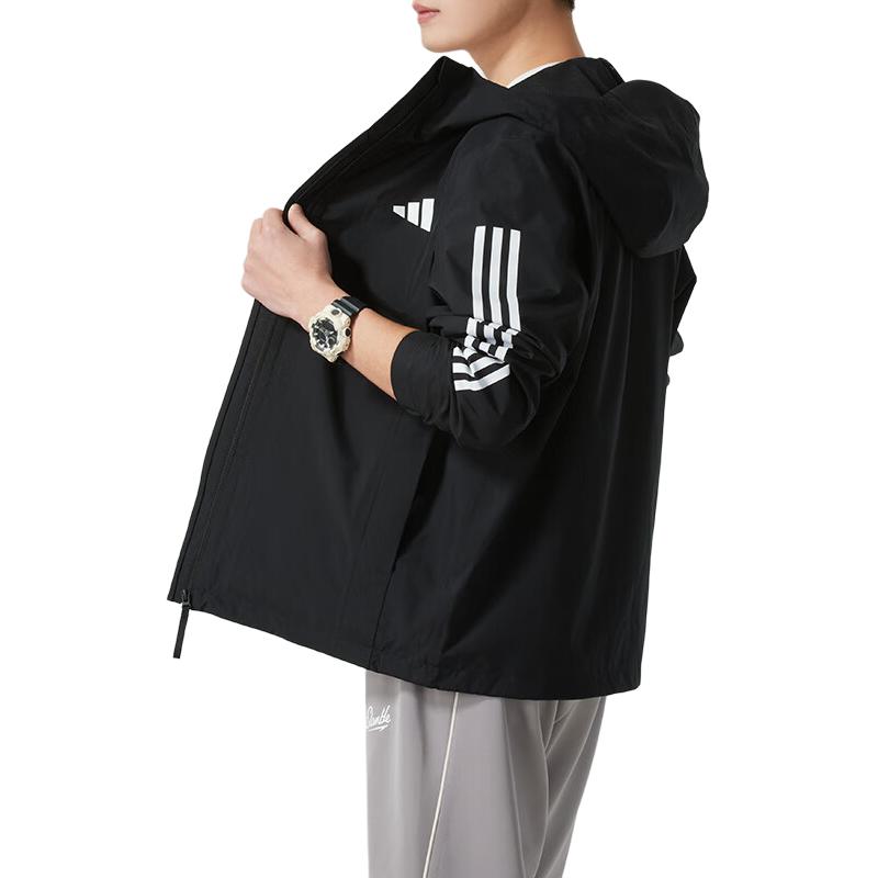 adidas ESSENTIALS Куртки и пальто с 3 полосками Мужские Черный JD1043
