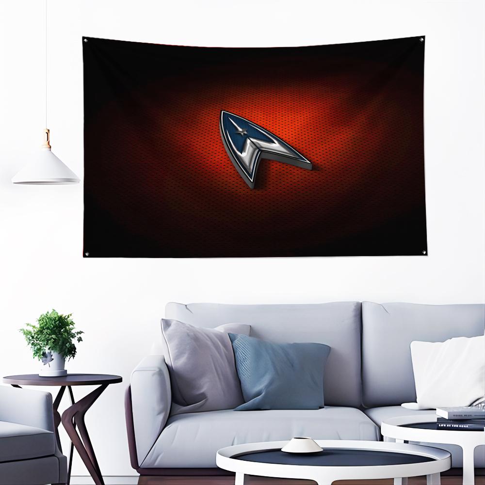 Флаг-знамя Star Trek из полиэстера с цифровой печатью для украшения гаража или улицы