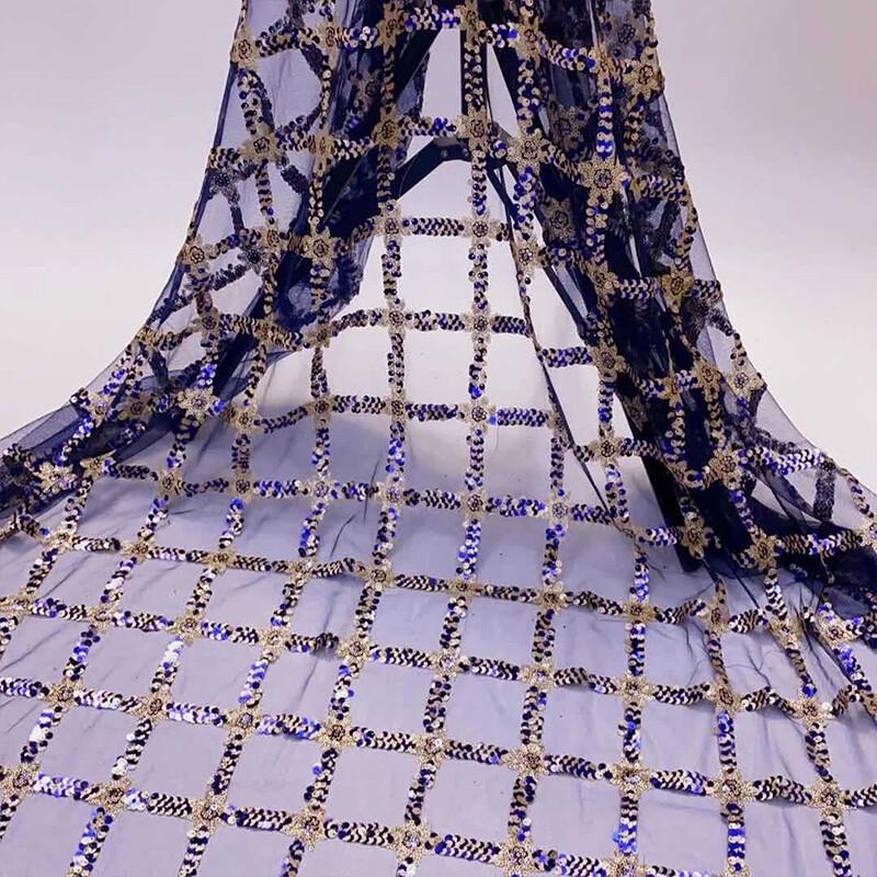 Ткань с вышивкой пайетками на сетчатой основе, блестящая, для женского платья, DIY, модный дизайнер, сетчатая ткань с вышивкой, швейные принадлежности