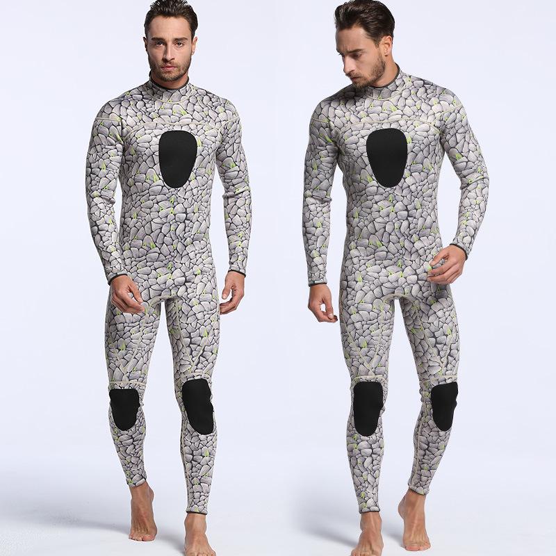 Neoprene 3MM Camouflage Diving Wetsuit - Warm, Cold-Proof One-Piece Surf Suit