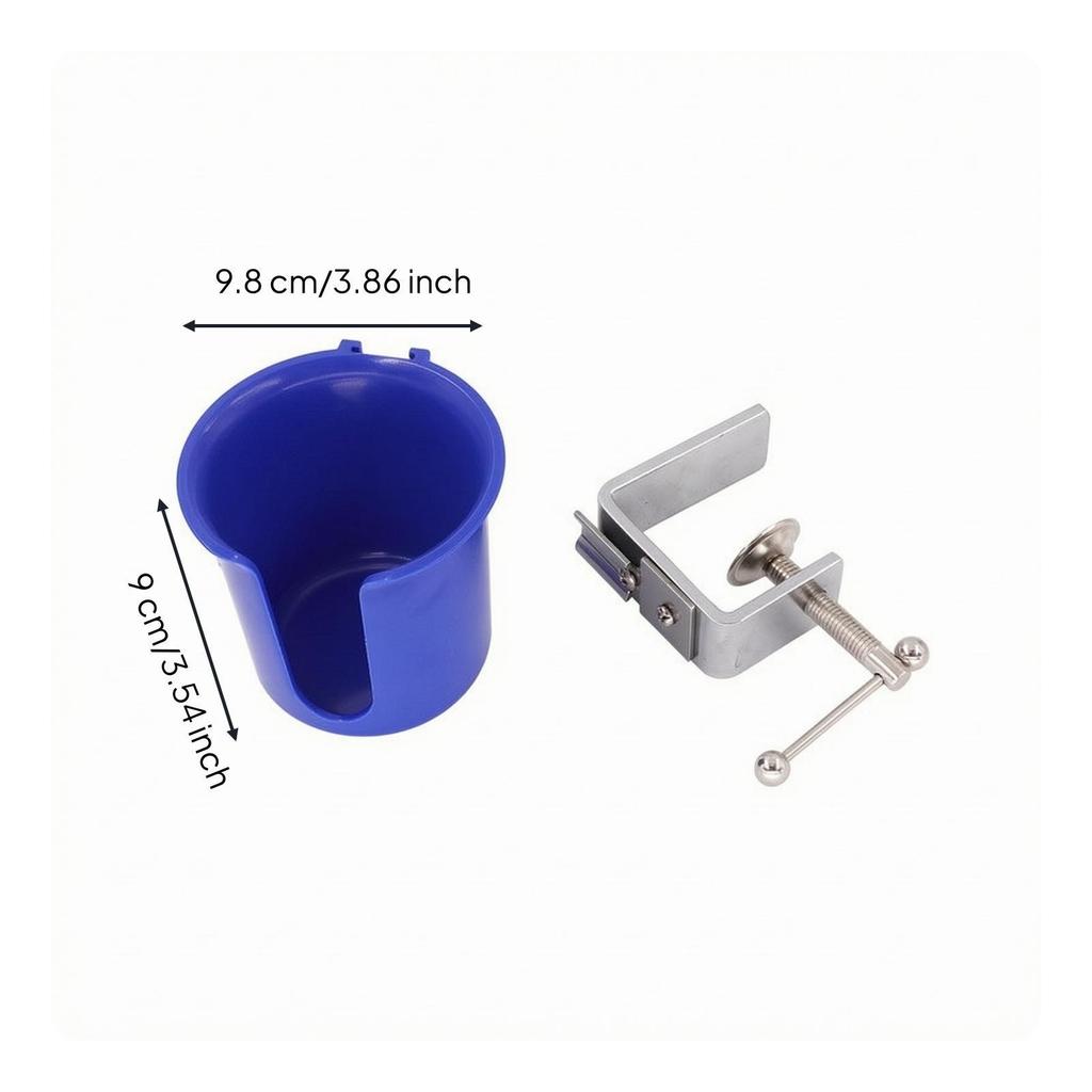 Long-Lasting Desktop Cup Holder with Metal Clamp Sturdy Cylindrical