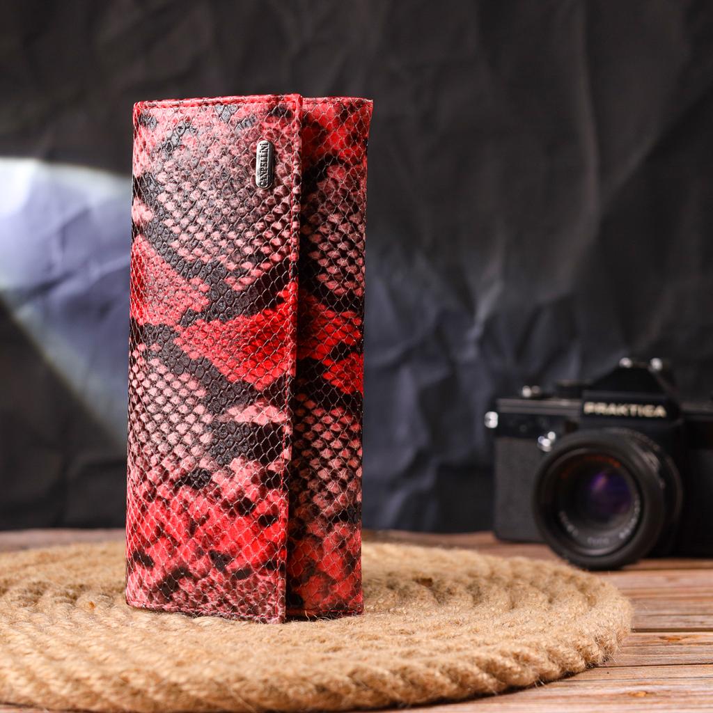 Bright Women's Wallet Made of Genuine Textured Leather with Snake Embossing CANPELLINI Wallet 21627 Multicolored