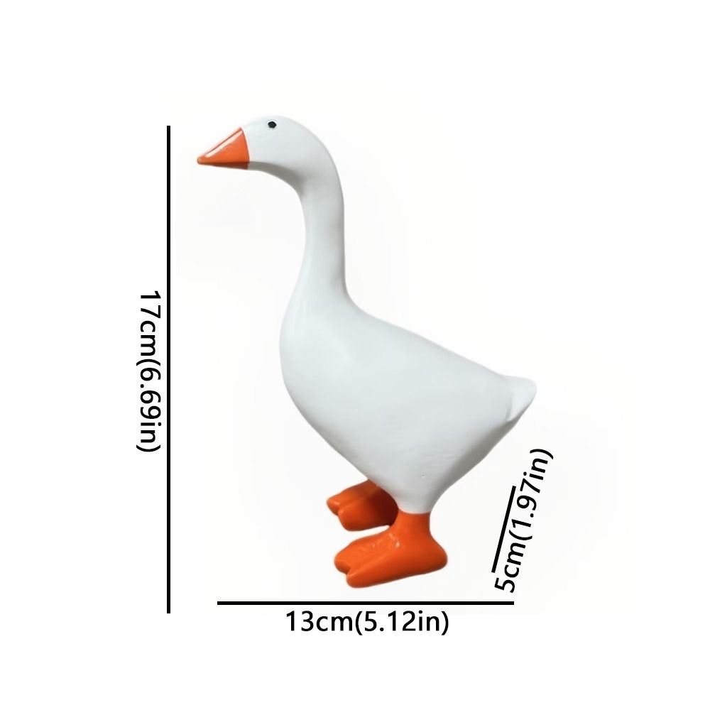 Cute Magnetic White Goose Statue Funny Dumb Goose Key Holding Figurine Entryway Organizer
