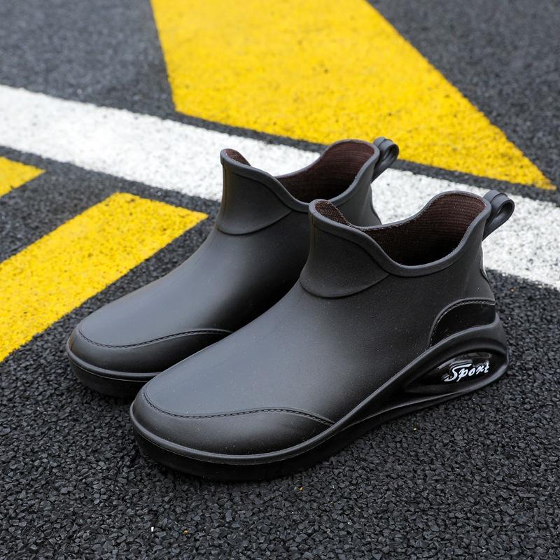 Женская легкая обувь от дождя, флисовые износостойкие резиновые туфли, модная верхняя одежда с низким верхом, короткие резиновые сапоги, нескользящая обувь для воды, мода