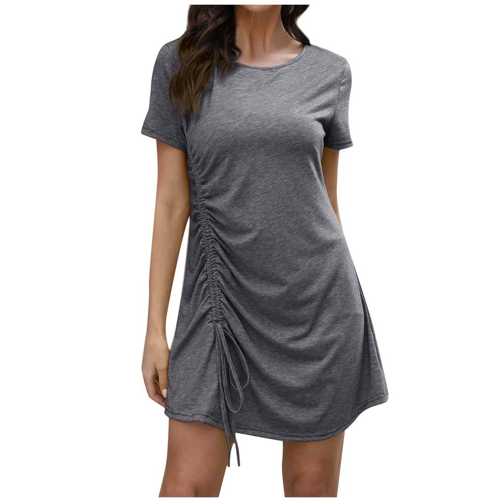 Ladies Casual Fashionable Sexy Comfortable Solid Color Personality Cool Breathable Dress