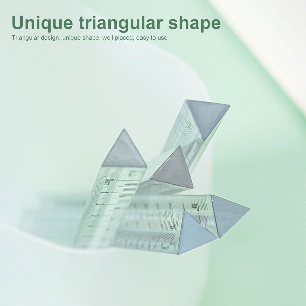 High Quality Plastic Triangular Ruler Transparent 3-Sided Scale Measuring Tool 15/20cm Prism Scale Ruler School Office