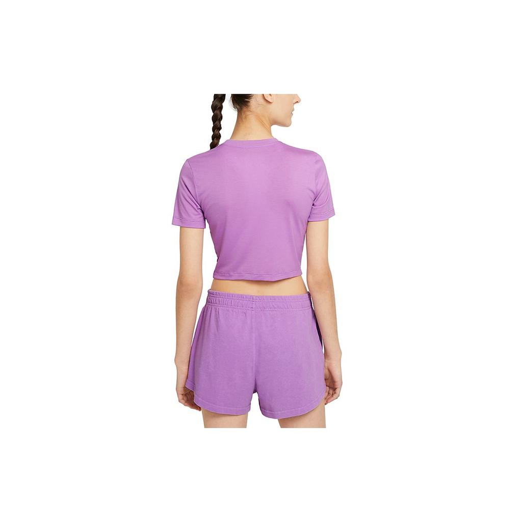 Nike Спортивная тренировка обрезанная футболка для шеи женские топы DD1329-591