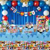 APOWBLS International World Flags Decorations Tablecloth - Disposable Olympic Party Decorations Supplies Table Cover, Travel Trip Around The World
