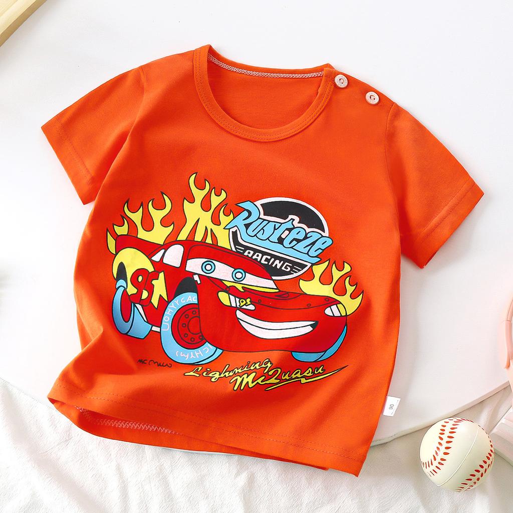 Children's Short Sleeve Pure Cotton Summer New Boy's T-shirt Baby Cartoon Girl Short Sleeve Korean Version of Top for Children