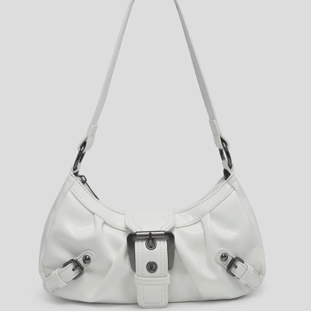 2024 Spring Retro Y2K Wasteland Style Two-Tone Leather Shoulder Bag