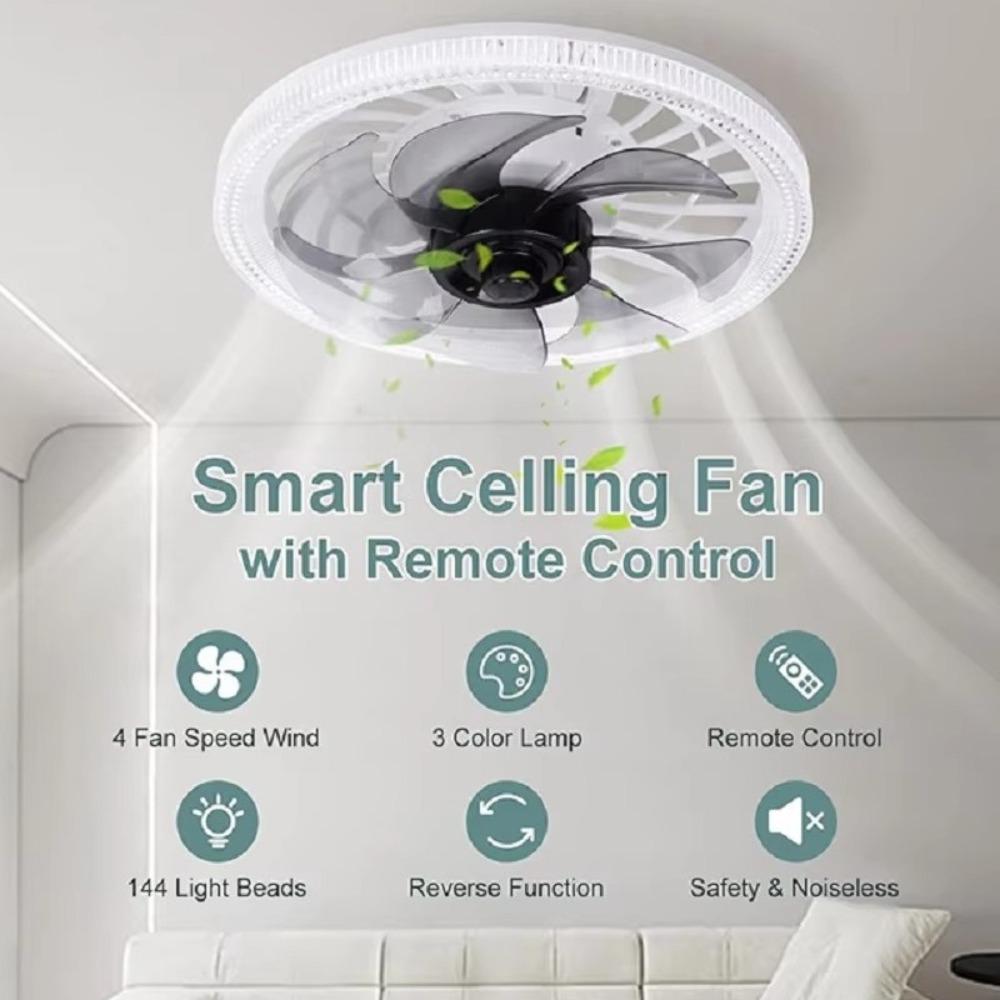 E27 LED Light Fan 12.2inch Electric Fan Fashion Modern Ceiling Fans Living Room