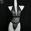 Transparent lace temptation onesie sexy underwear neck mesh charm perspective suit hot bed set
