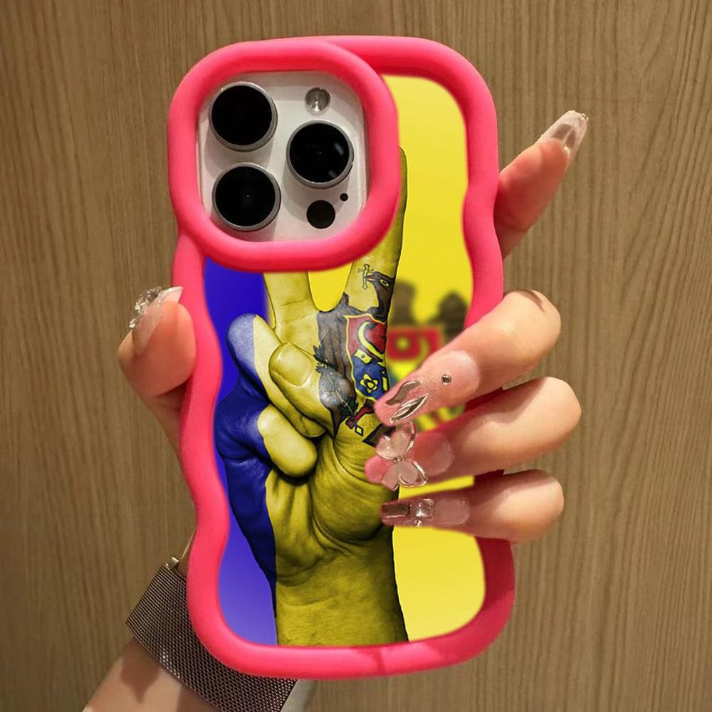 Ae94 Республика Молдова Флаг защитные чехлы для телефонов Samsung S24 Plus S23 Ultra A14 A55 A06 Honor X9b Motorola OnePlus Big Wave TPU задняя крышка