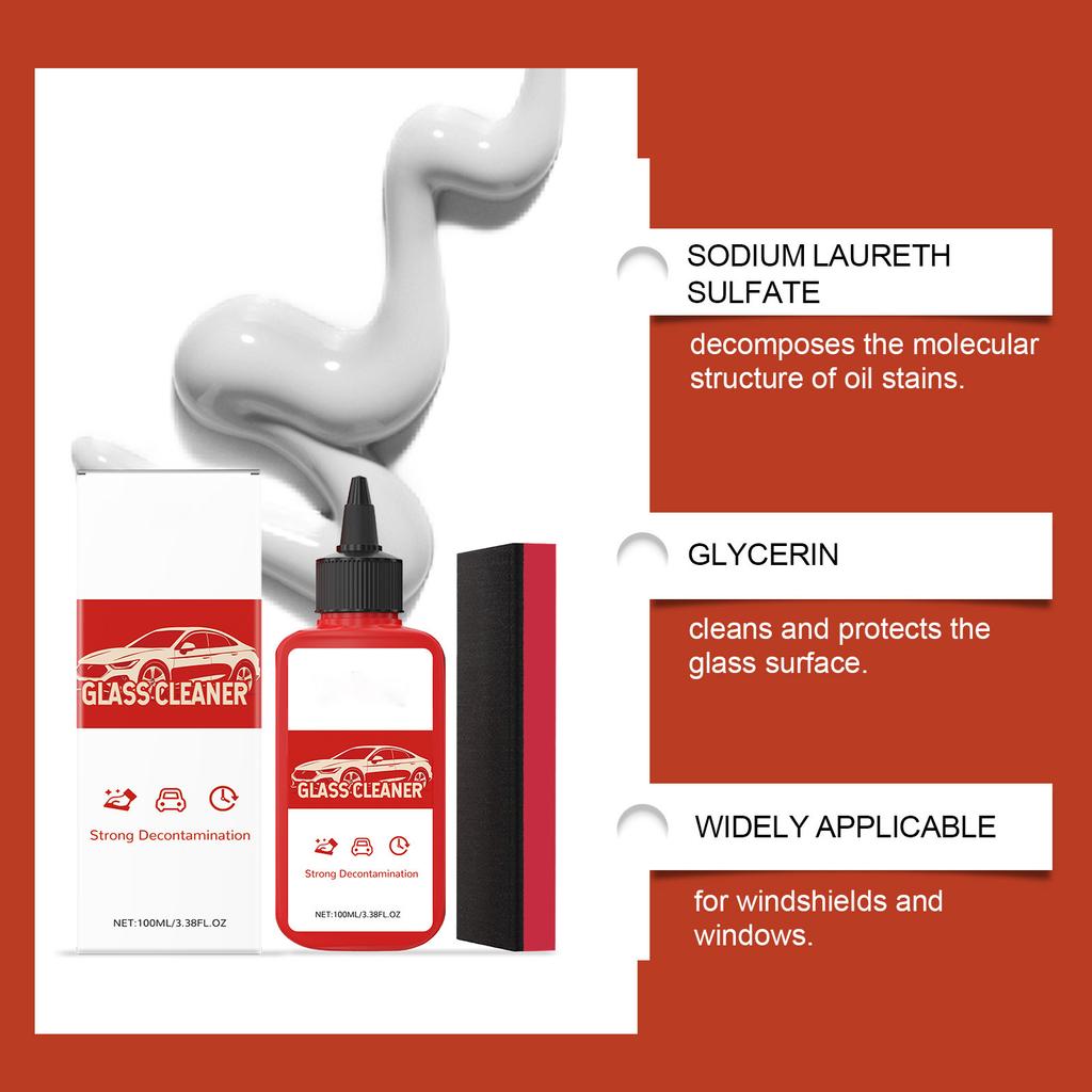 Высокоэффективное средство для удаления масляной пленки со стекол автомобиля, очиститель лобового стекла, средство для удаления водяных знаков 100 мл