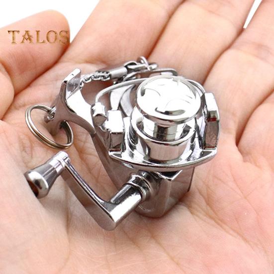 Катушка из сплава Talos, подвеска в виде барабана, брелок для ключей, мини-миниатюрные снасти для морской рыбалки