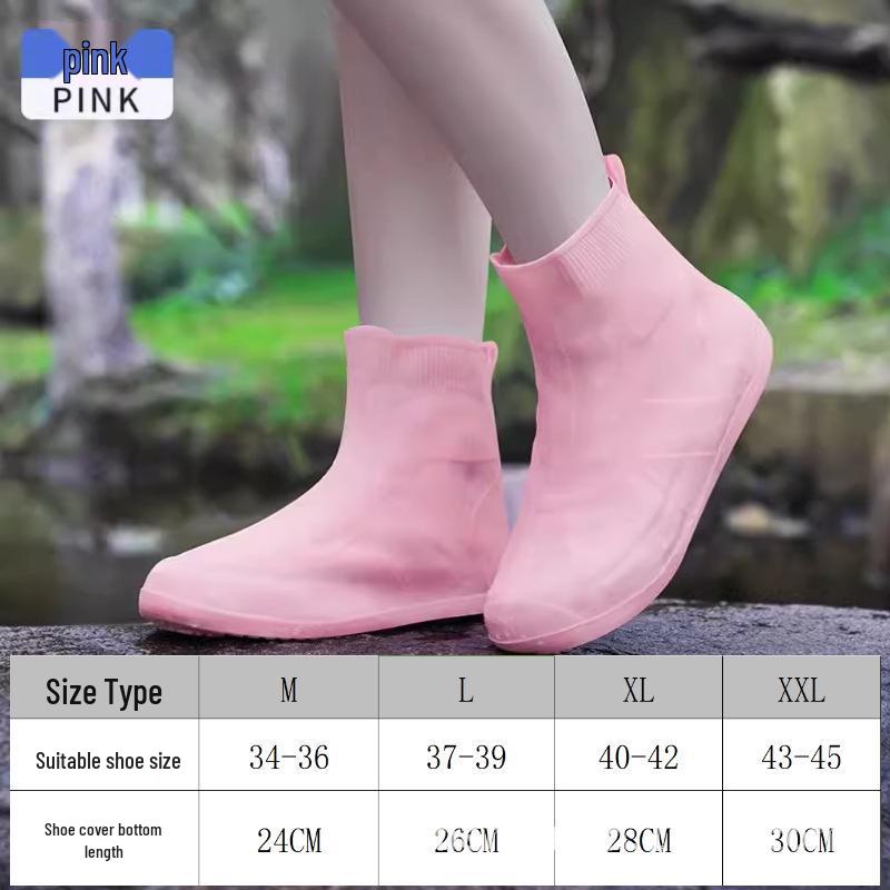 Унисекс Водонепроницаемые Нескользящие Силиконовые Резиновые Сапоги - Прочные, Утолщенные и Износостойкие для Дождливых Дней