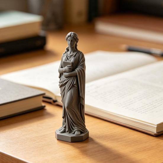 3D-печатная статуэтка богини из греческой мифологии, держащая книгу, скульптура для декора гостиной, домашнего стола, полки