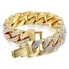Круглые роскошные часы Out Cuban Bracelet L0504B Bling-ed Men's W/Bling-ed - - Золото/Золото