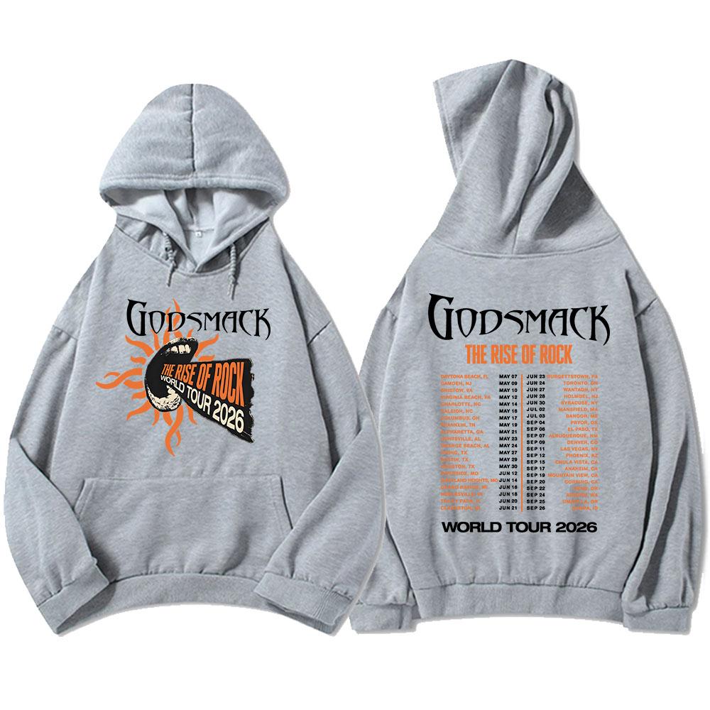 GODSMACK The Rise of Rock Tour 2026 Hoodies Casual Men Women Pullovers Graphic Tops Fleece Long Sleeve Hooded Sweatshirts