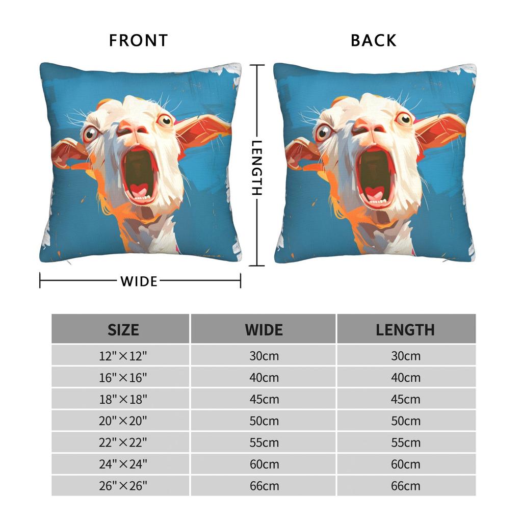 Screaming Goat Funny Meme Pillowcases Retro Trendy Pillow Case For Living Room Sofa Comfy Pillow Cover