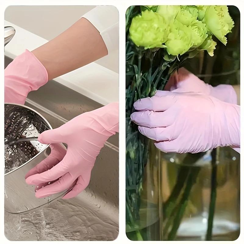 Разноцветные, одноразовые нитриловые перчатки, незаменимые для кухни, ухода за домашними животными, окрашивания волос, нейл-арта и приготовления пищи