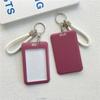 Ins Solid Color ID Card Holder Student Bus Card Case Badge Cards Cover Women Credit Card Holder with Hand Rope Lanyard