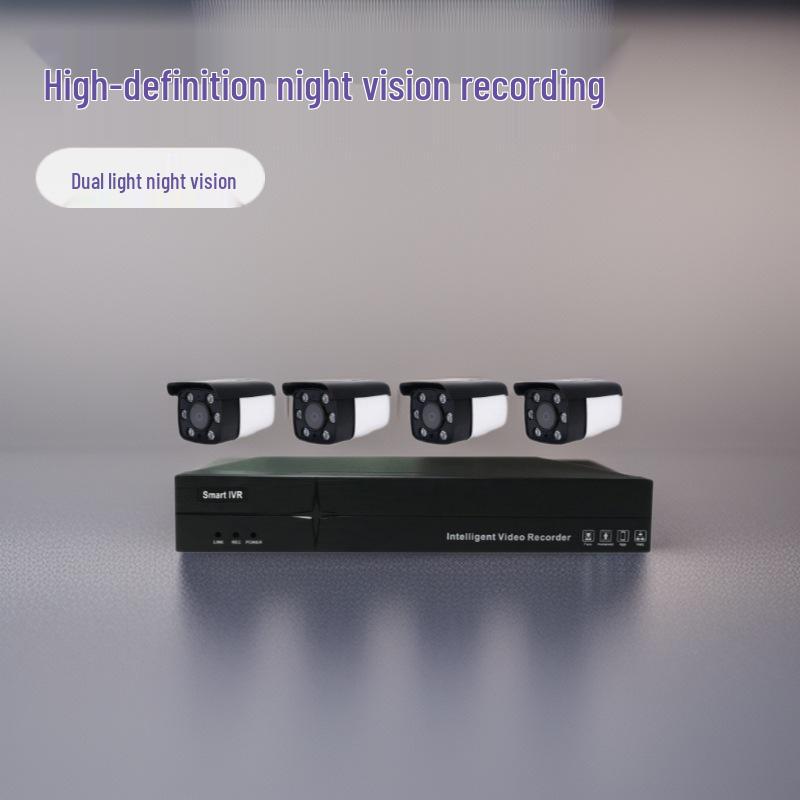 4-канальный комплект камер видеонаблюдения для улицы 8 Мп с PoE и двойным ночным видением
