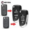 KEYYOU НОВЫЙ Для Peugeot 107 207 307 407 306 308 408 508 3008 4008 Partner CE0523 CE0536 Модифицированный Флип-пульт Брелок для ключа автомобиля
